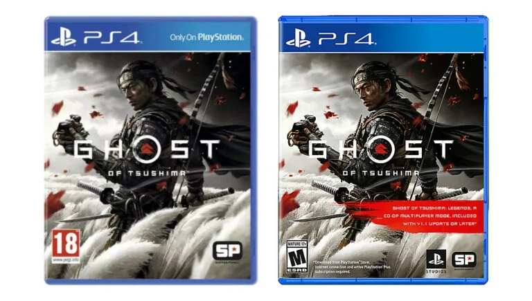 The difference between the old and new Ghost of Tsushima cover