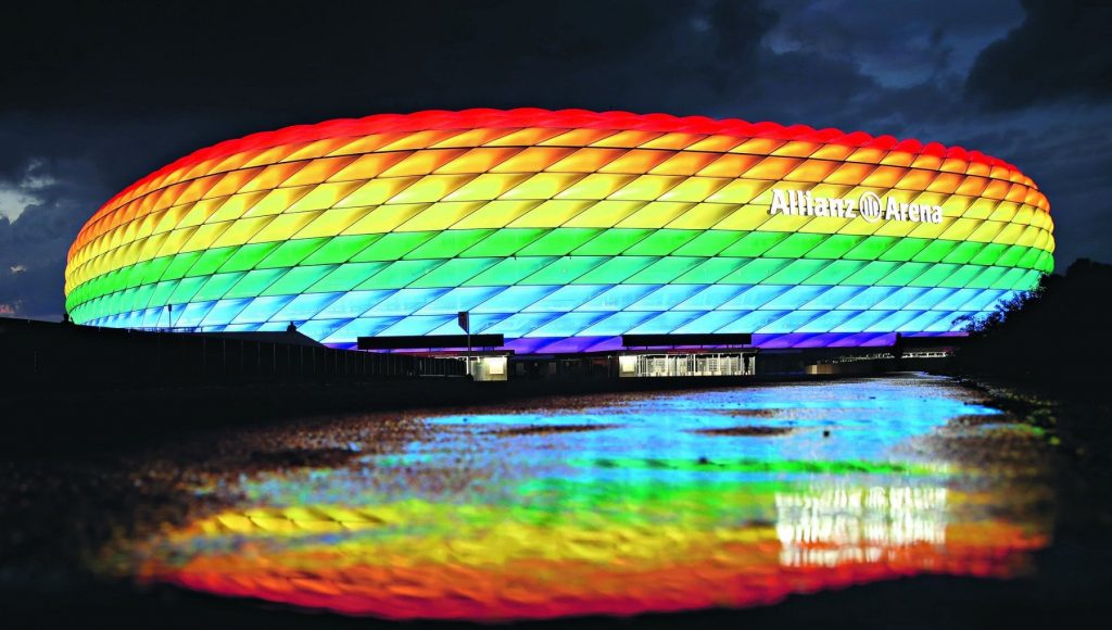 Europeans, UEFA puts a rainbow in its logo.  Orban does not go to Munich