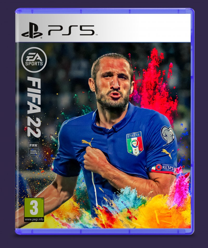 A bolder cover, where Giorgio Chiellini can be seen cheering after a goal in a blue jersey