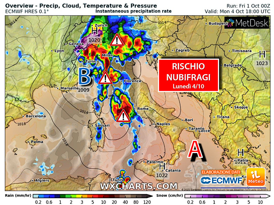 Autumn whirlwind over Italy from Monday 4 October