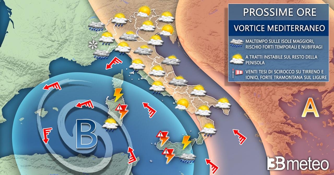 Weather forecast for Italy for the next few hours