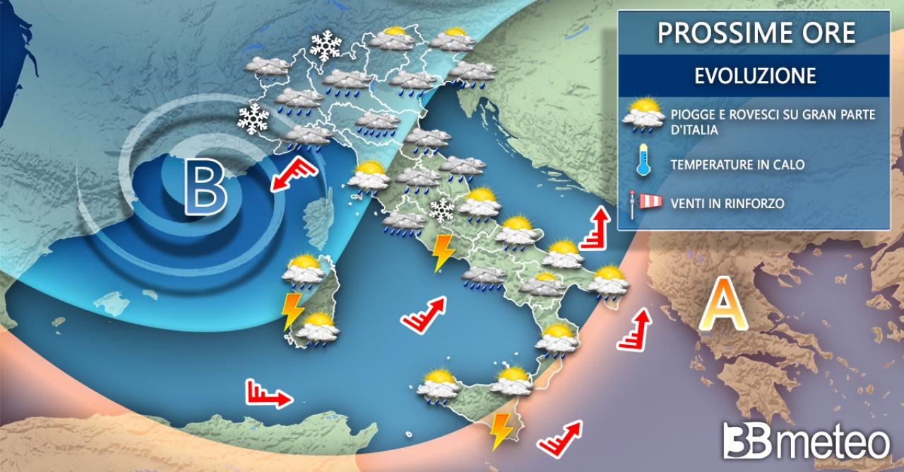 Italy weather on Monday