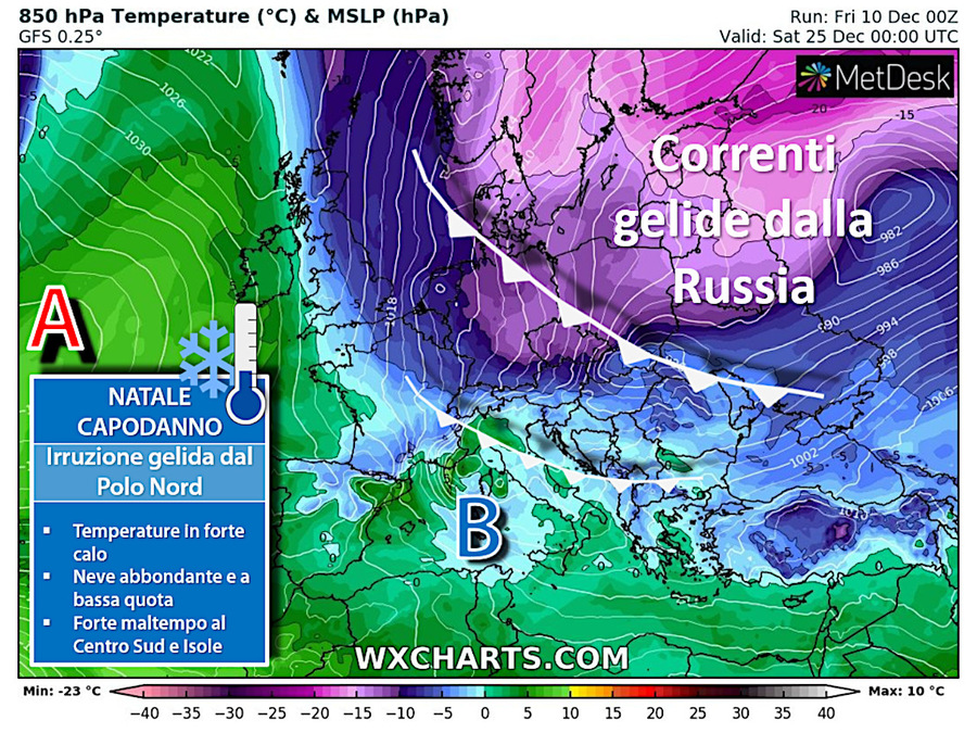 Possible frost waves from Russia between Christmas and New Year
