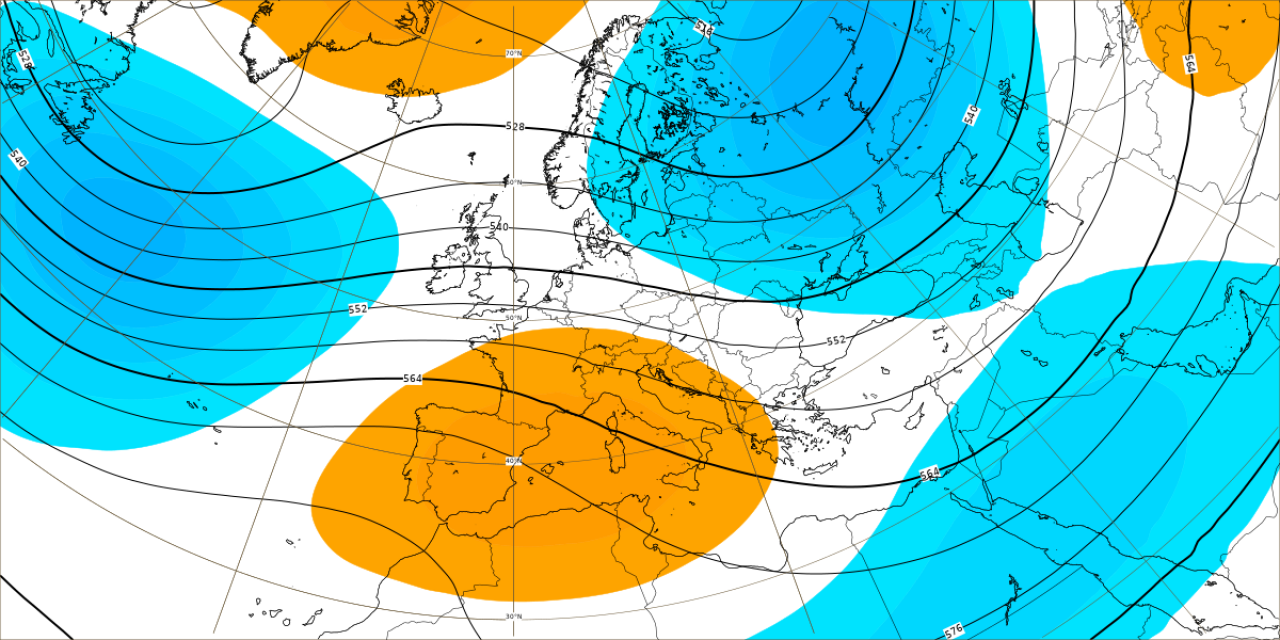 Geographical height irregularity at 500 hpa