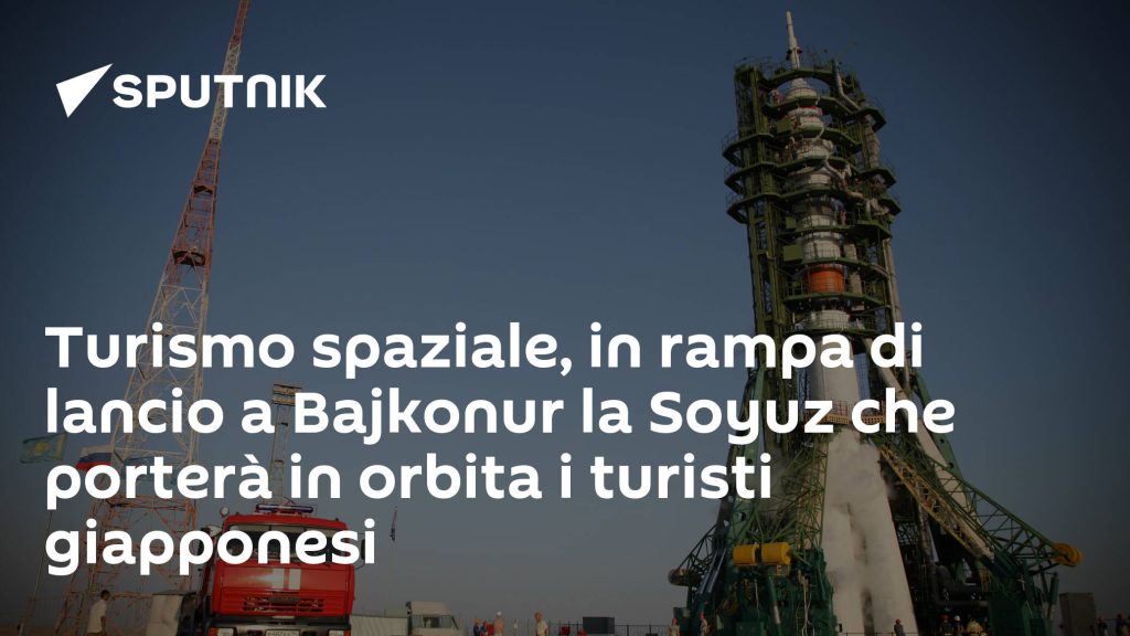 Space tourism, on the launch pad at Bagconnor La Soyuz which will bring Japanese tourists into orbit