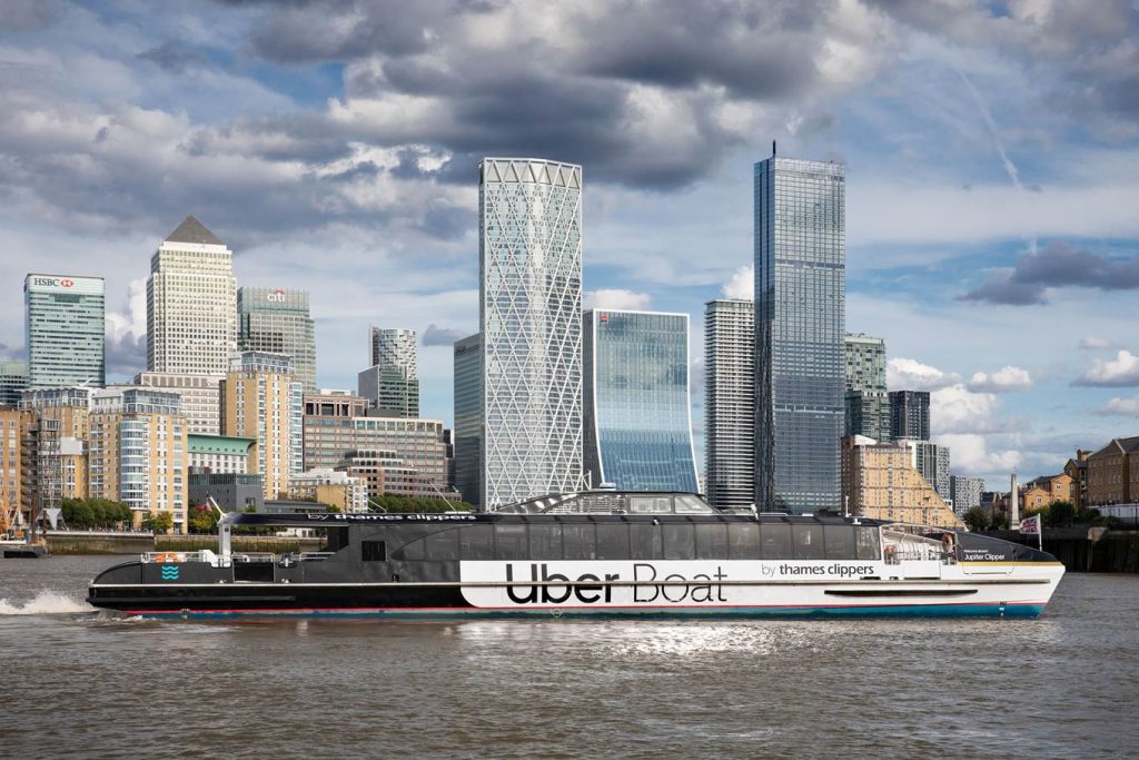The London-Kent road is soon accessible by boat with Uber Thames Clippers