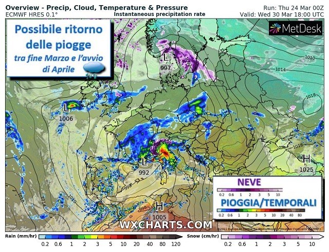 Late March/early April: Atmosphere kicks off over Europe, turbulence returns