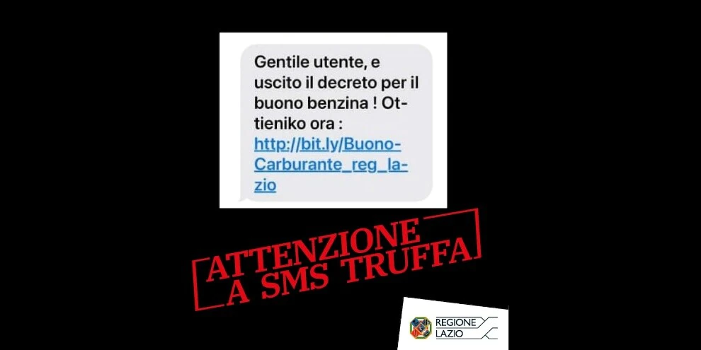Dear Petrol, fake bonus from Lazio region: beware of the new scam by messages