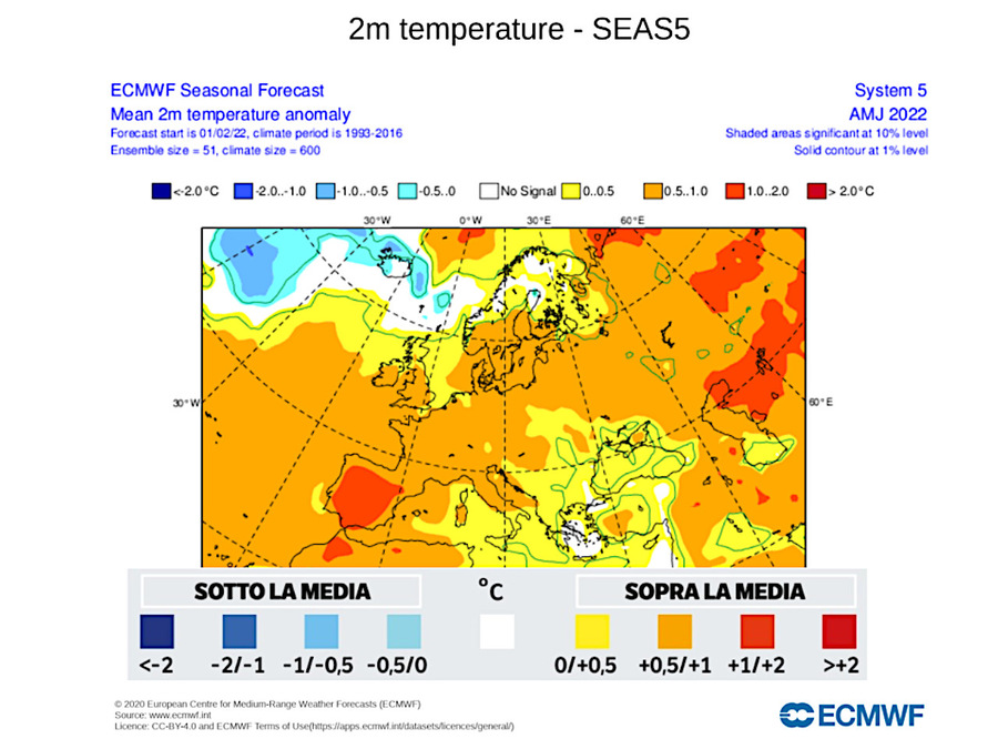 Temperature anomalies for the month of April (source ecmwf)