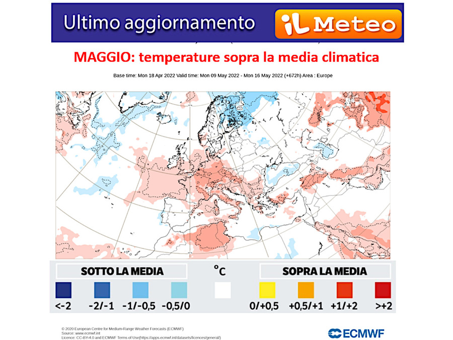 Temperature discrepancy for May (by ecmwf)