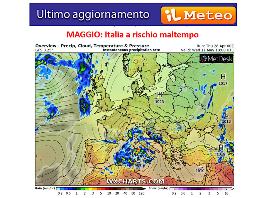 May 1-15: Danger of bad weather in Italy