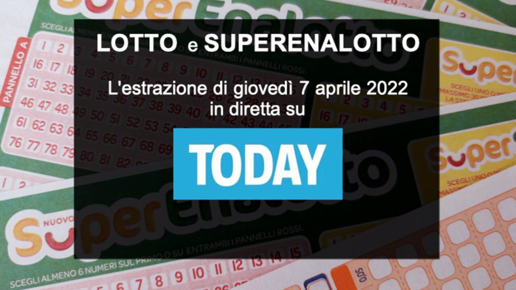 Today's Lotto Draw and SuperEnalotto Numbers on Thursday 7th April 2022
