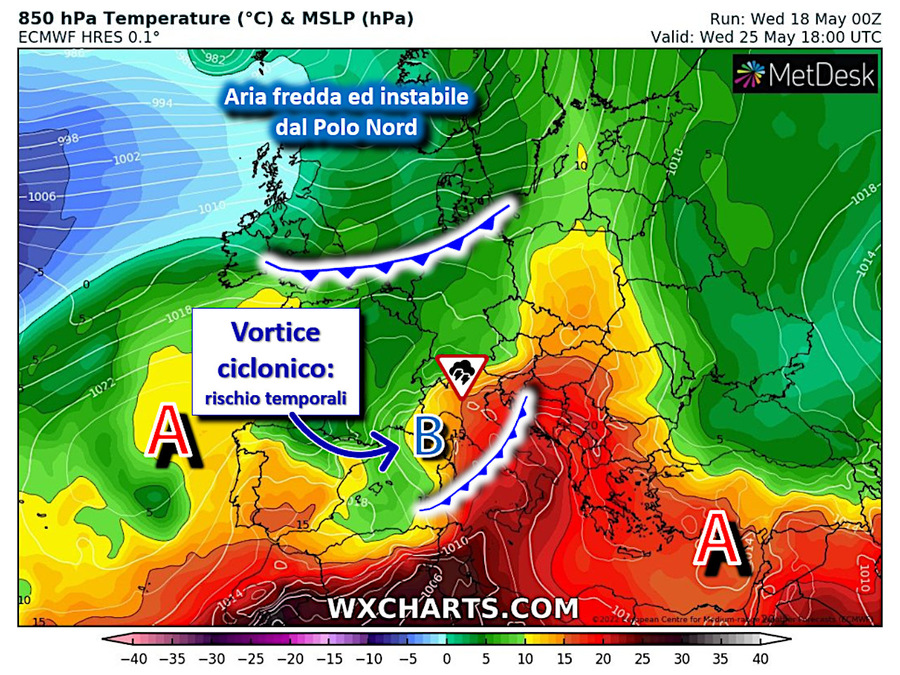 Cold currents from the North Pole: Risk of severe thunderstorms, especially in the central north