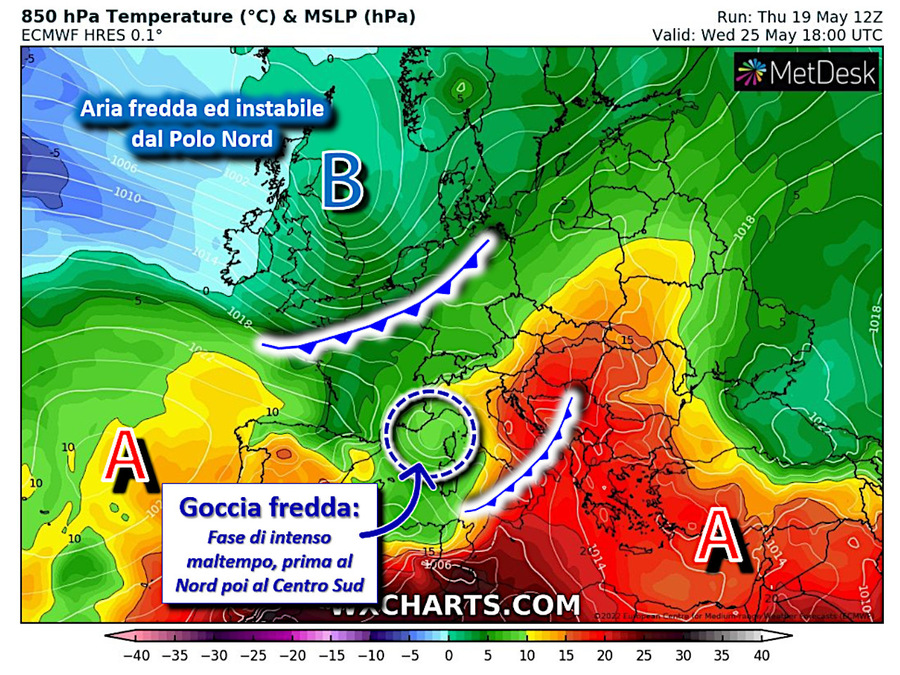 Cold currents from the North Pole: Thunderstorms return to Italy after great heat