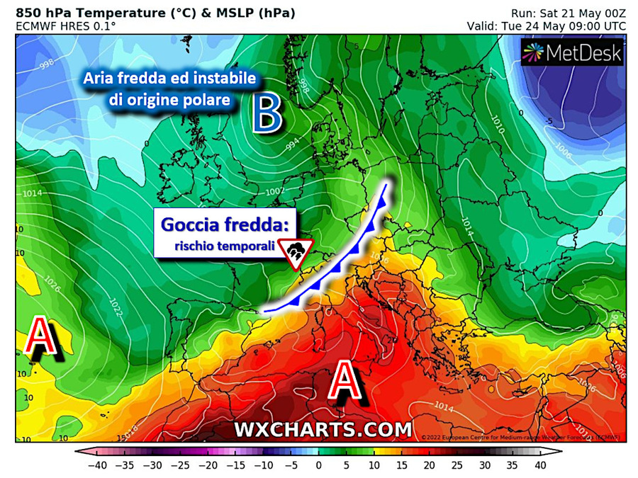 Cold currents of polar origin: Thunderstorms return to Italy after great heat
