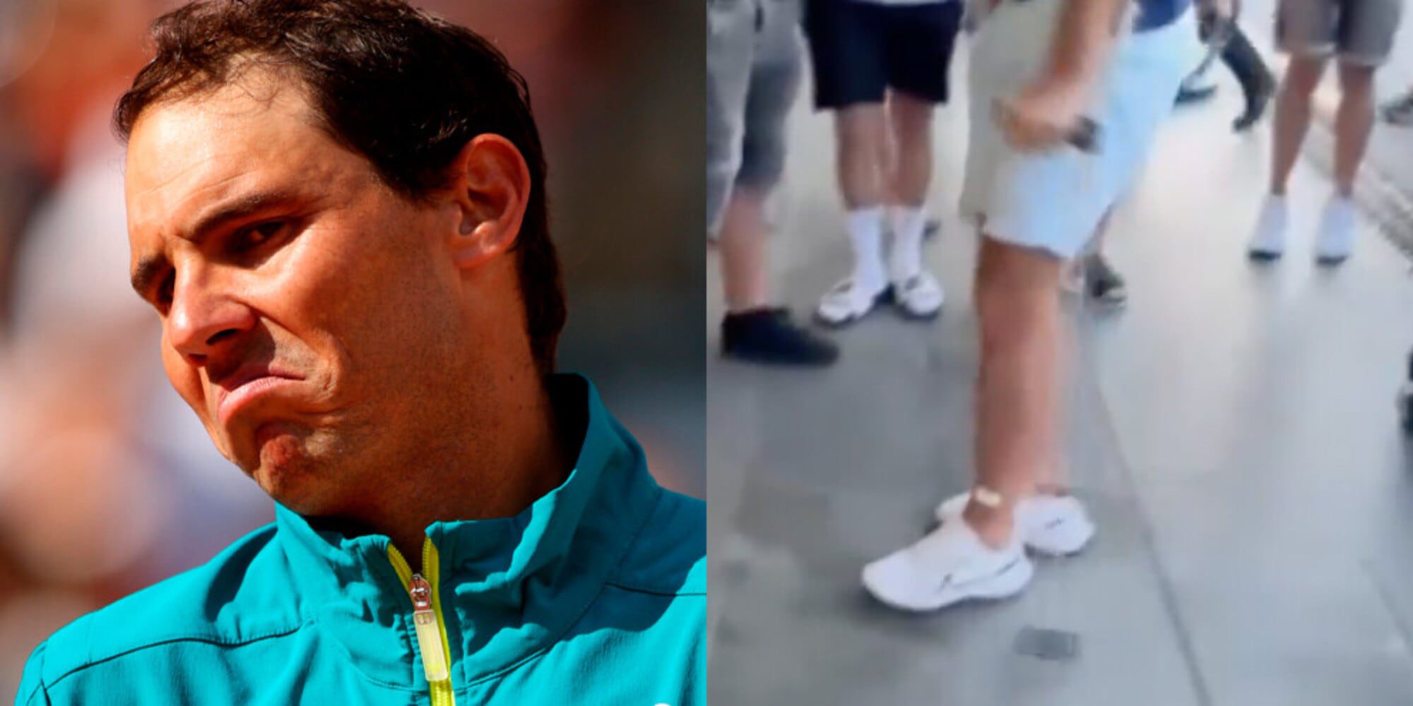 Nadal on crutches in Barcelona after visiting the foot