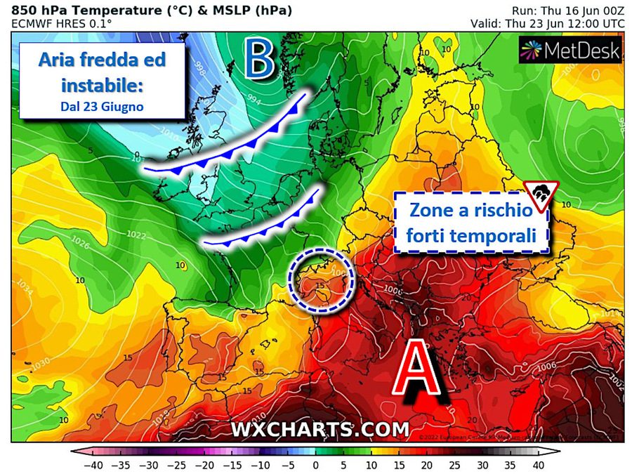 Strong storms are coming from 23/6 cold and unstable currents in northern Europe 