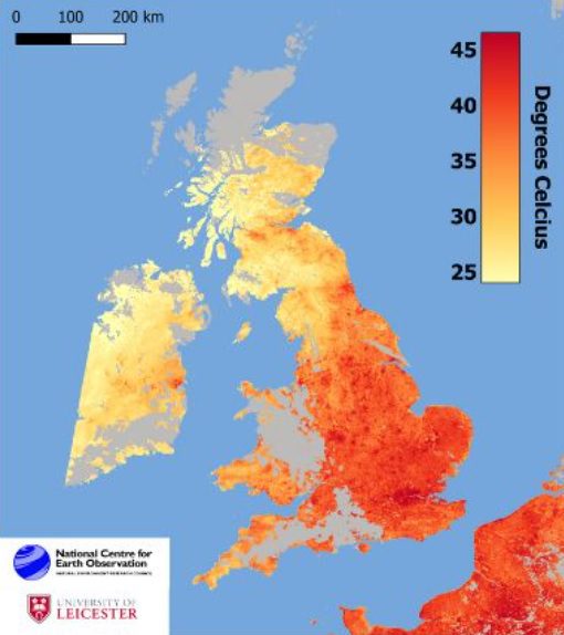 The extreme heat in the United Kingdom