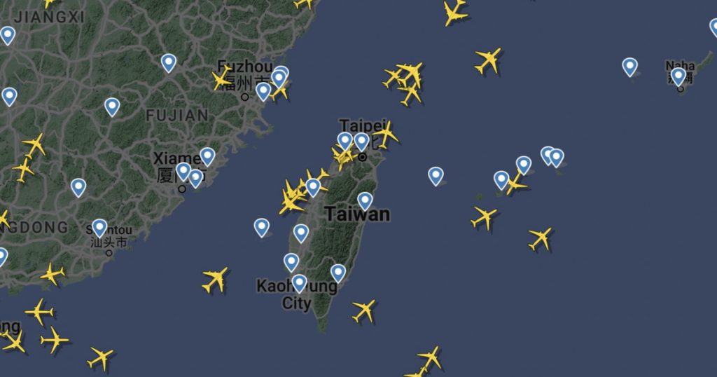 Taiwan, 50,000 Tracking Nancy Pelosi's flight.  Then the plane disappears from the radar - time