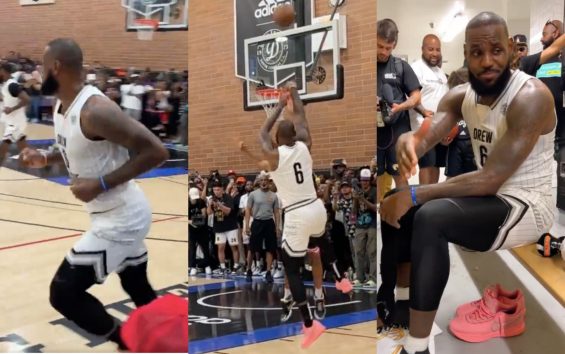 LeBron James bids in the Drew League: 42 points and a quick win.  video
