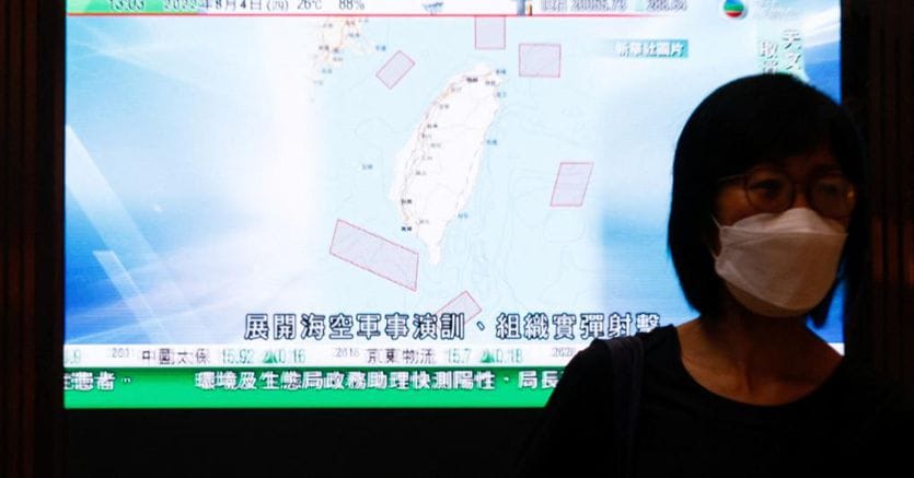 China, firing missiles at military exercises.  Taiwan activates defense systems