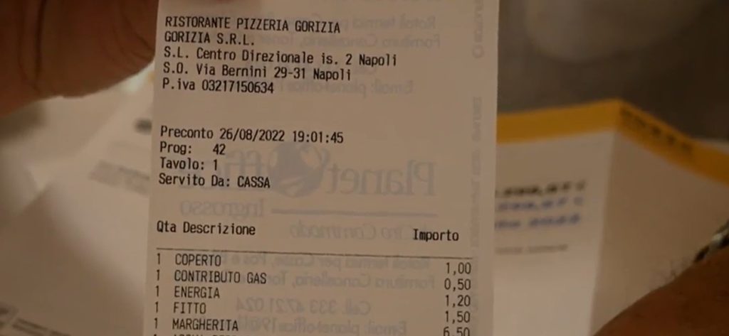 In receipts also contributions to bills, so the pizzeria in Naples is fighting the cost of living: 'We have our backs to the wall'