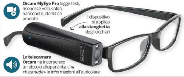 Sophisticated glasses that allow you to see the world, even without eyesight (Photo: Corriere)