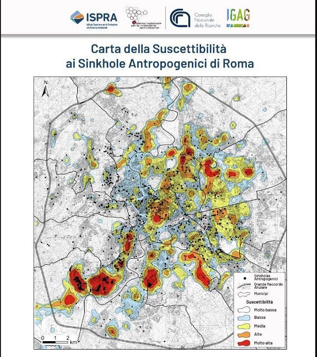 Sewer hazard map of the municipality of Rome (Source: ISPRA)