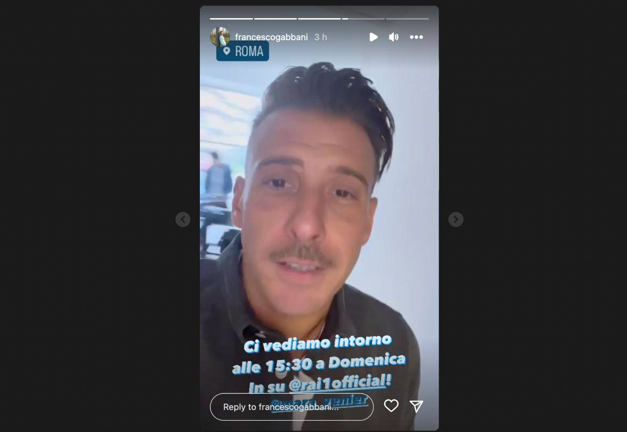 Francesco Gabbani gives a date for his fans to follow him live during the September 25 episode of Domenica In (Instagram photo) –