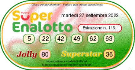 Superenalotto Draw September 27, 2022-2