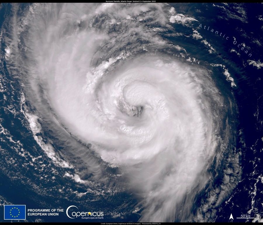 Hurricane Daniel seen from satellite