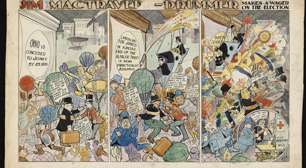 The first masters of comics at Palazzo Bisaccioni, the unique exhibition chronicles the beginnings of a phenomenon that later became a mass in 50 rarely seen original works.