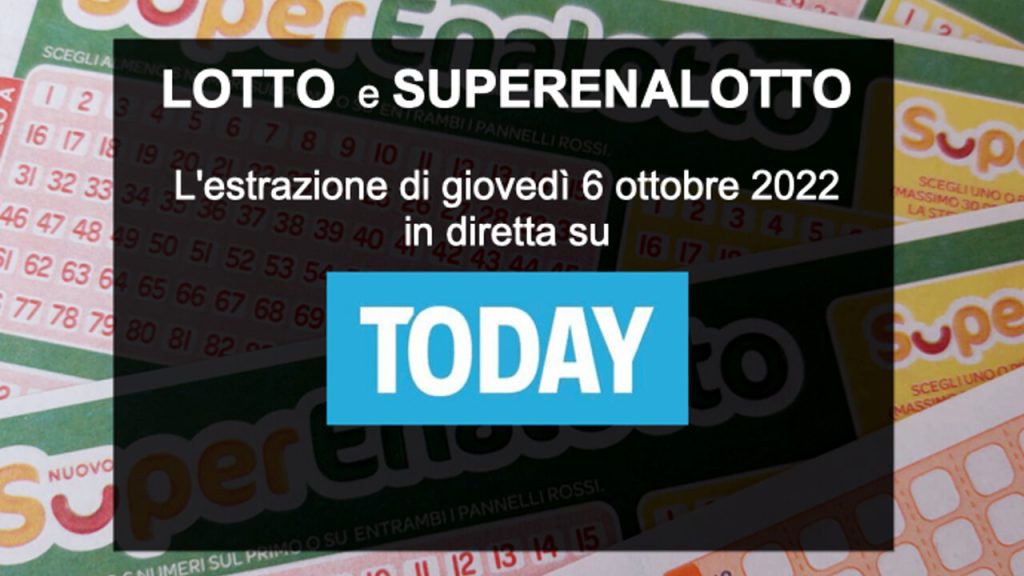 Today's Lotto Draw and SuperEnalotto Numbers on Thursday, October 6, 2022