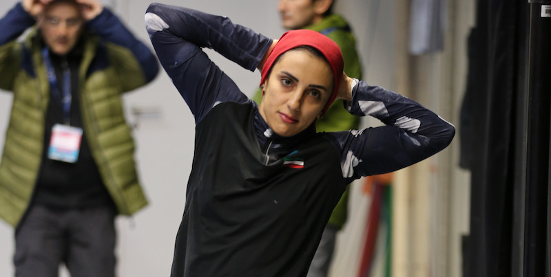 What happened to the Iranian athlete, Naz Ragabi, who participated without a headscarf