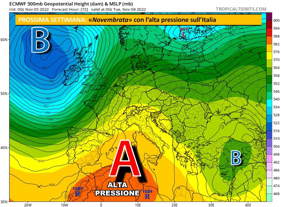 Already on Monday 7 November a decisive strengthening of high pressure