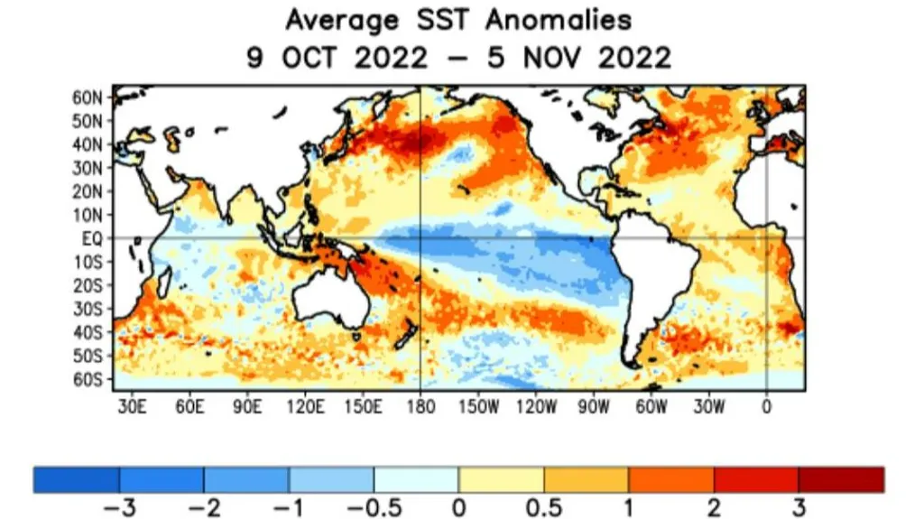 Surface temperature anomalies - wintry weather starting to recede in 2023